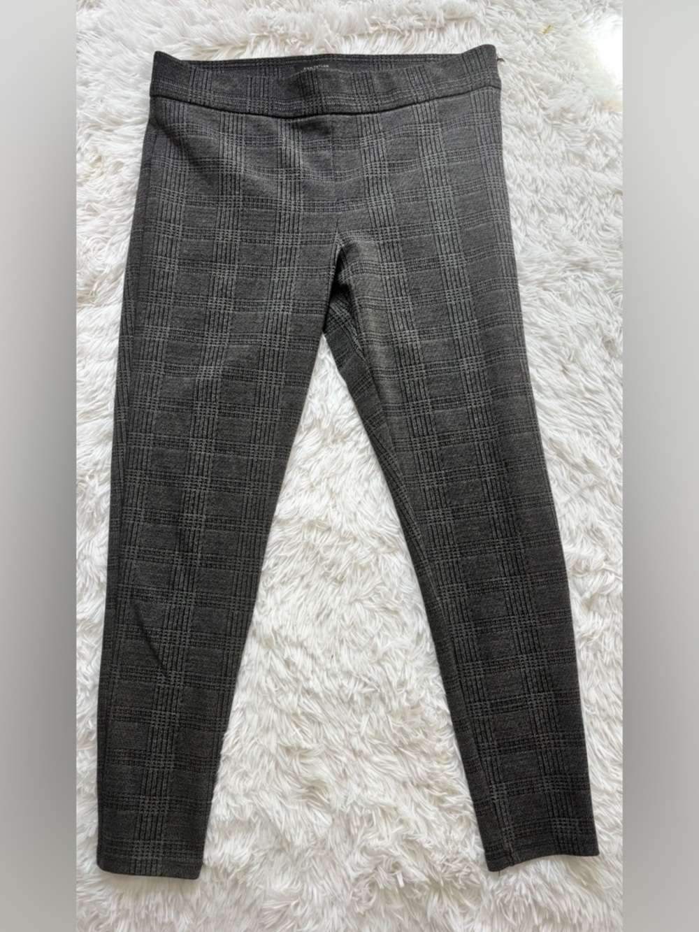 Ann Taylor Gray Plaid Ponte Leggings